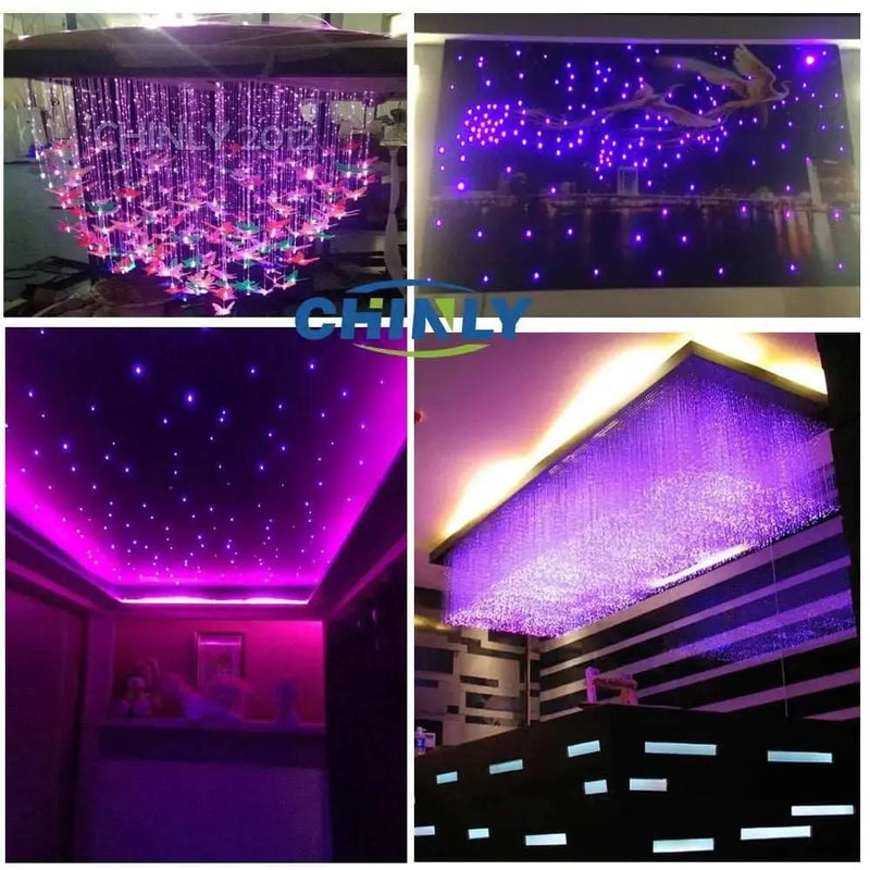 16W RGB Fiber Optic Star Light Ceiling Kit LED Lights Engine RF Touch Control 2m 3m 4m Optical Fiber Cable - Mystic Oasis Gifts