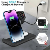 FDGAO 20W Qi Wireless Charger for iPhone 14 13 12 11 Pro Max X 8 Fast Charging Dock Station For Apple Watch 8 7 SE 6 AirPods Pro 7