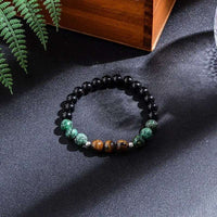 8mm African Turquoise Black Agate Yellow Tiger Eye Beads Japamala Necklace Bracelet Set Meditation Yoga Jewelry 108 Mala Rosary - Mystic Oasis Gifts