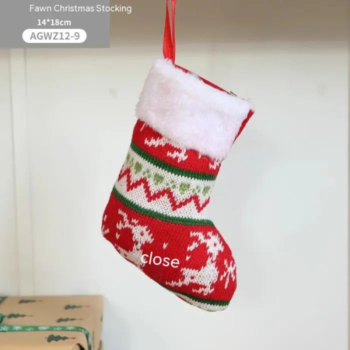 reindeer knit Christmas stocking