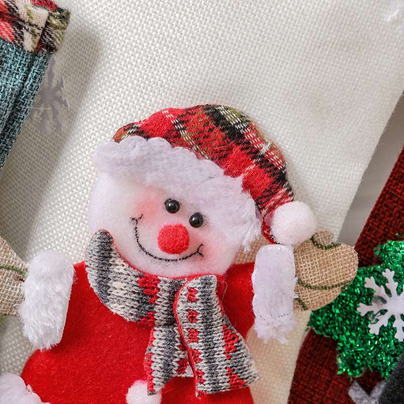close up of Christmas stocking material