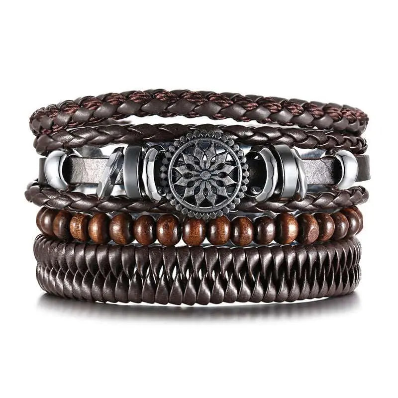 Braided Leather Wrap Bracelets Wristbands - Mystic Oasis Gifts