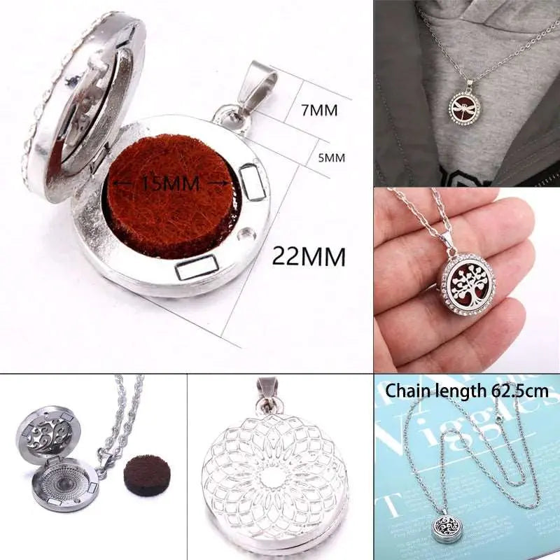 a collage of different items including a pocket watch and a necklace