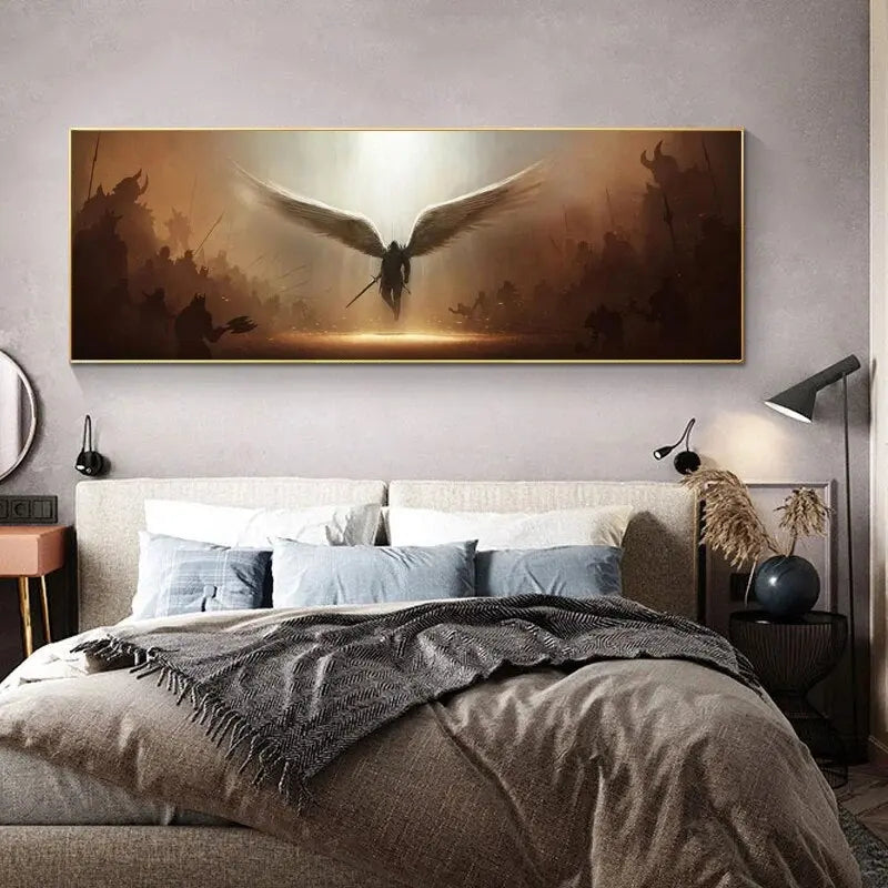 The Archangel of Justice Tyrael Wall Canvas Art Painting Wall Art Poster and Print Wall Art Picture for Living Room Home Decor Mystic Oasis Gifts
