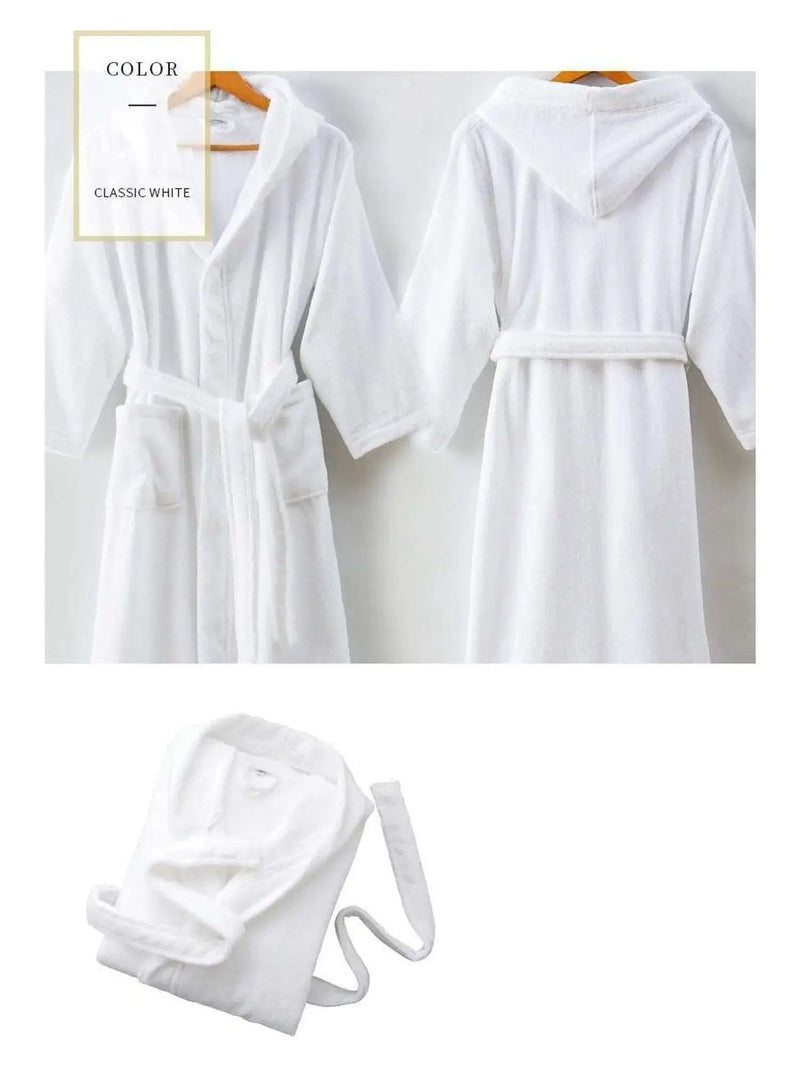 White Cotton Bath Robe Mystic Oasis Gifts