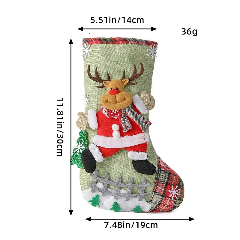 Christmas reindeer stocking size