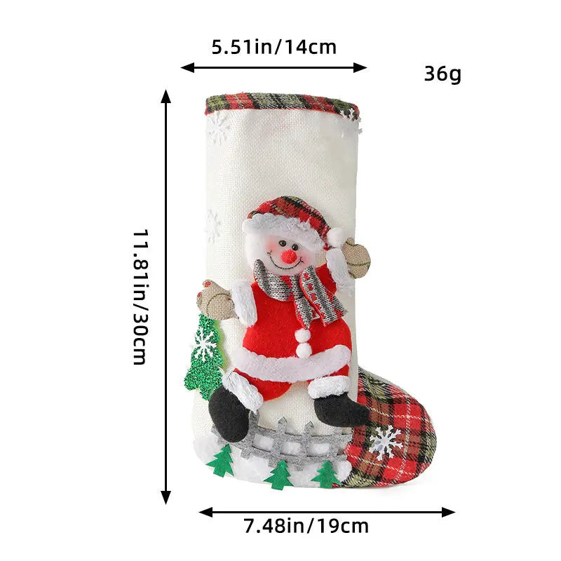 Christmas snowman stocking size