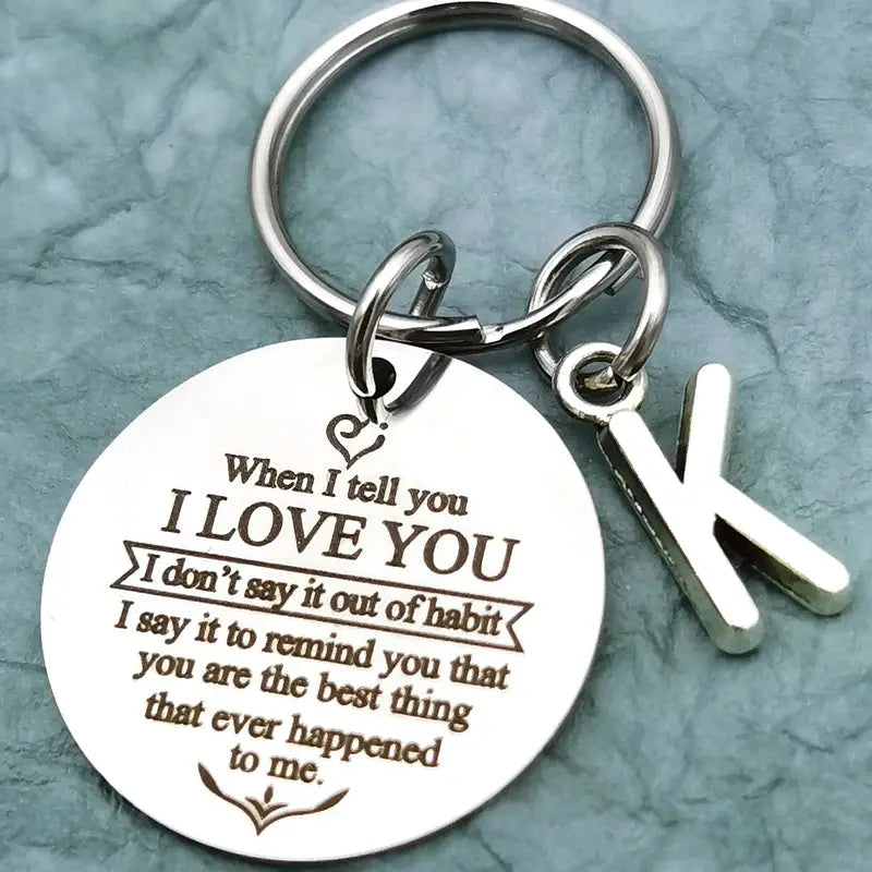 a key chain with a quote on it