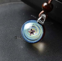 BOEYCJR Universe Glass Bead Planets Pendant Necklace Galaxy Rope Chain Solar System Design Necklace for Women - Mystic Oasis Gifts