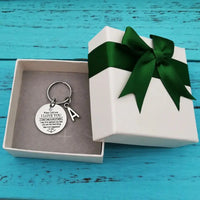 a gift box with a keychain and a present