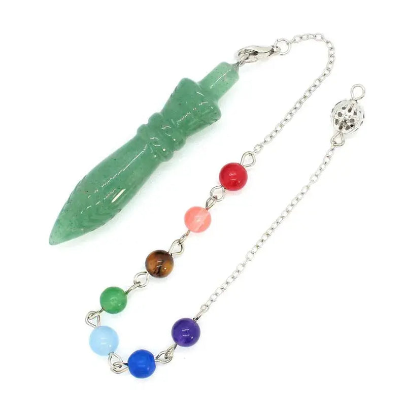 a necklace with seven chakras on it