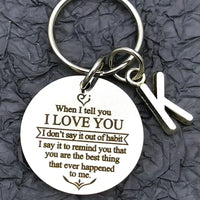 a key chain with a quote on it
