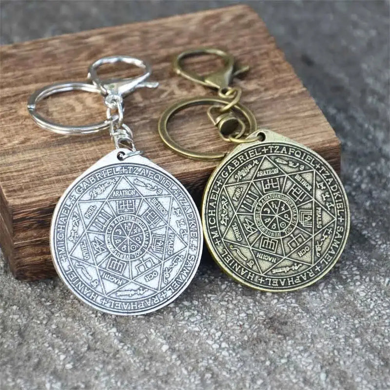 Key Of Solomon 7 Archangel Saint Michael Asterion Seal Keychain Kabbalah Amulet Jewelry Dropshipping Mystic Oasis Gifts