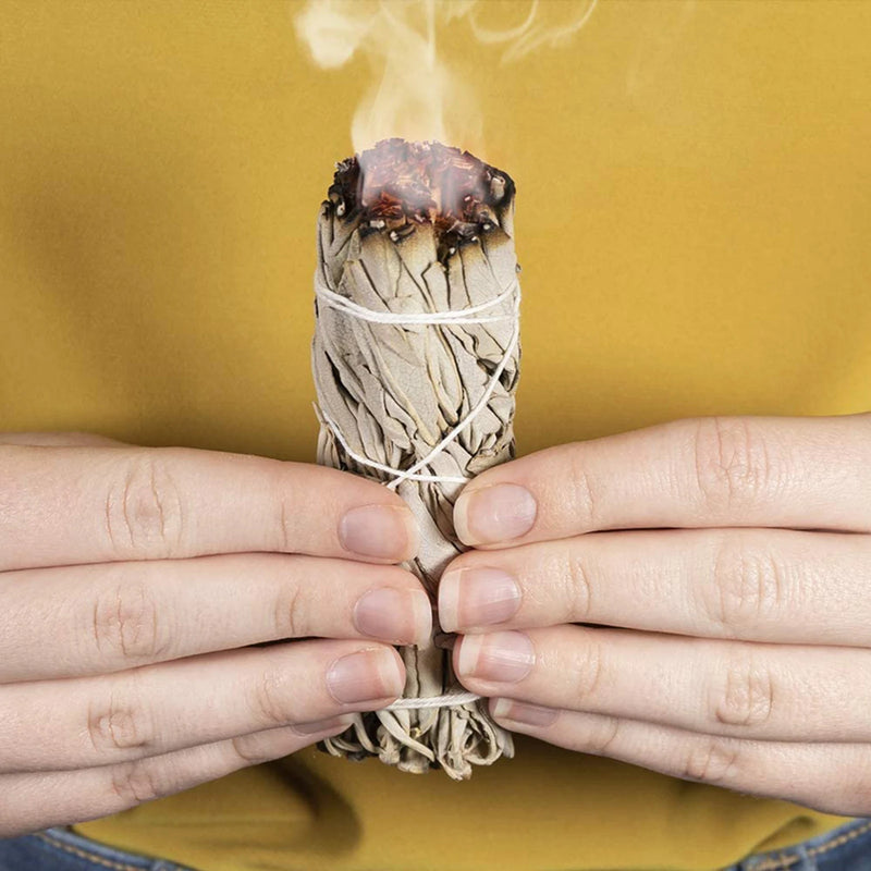 a person holding a piece of wood with smoke coming out of it