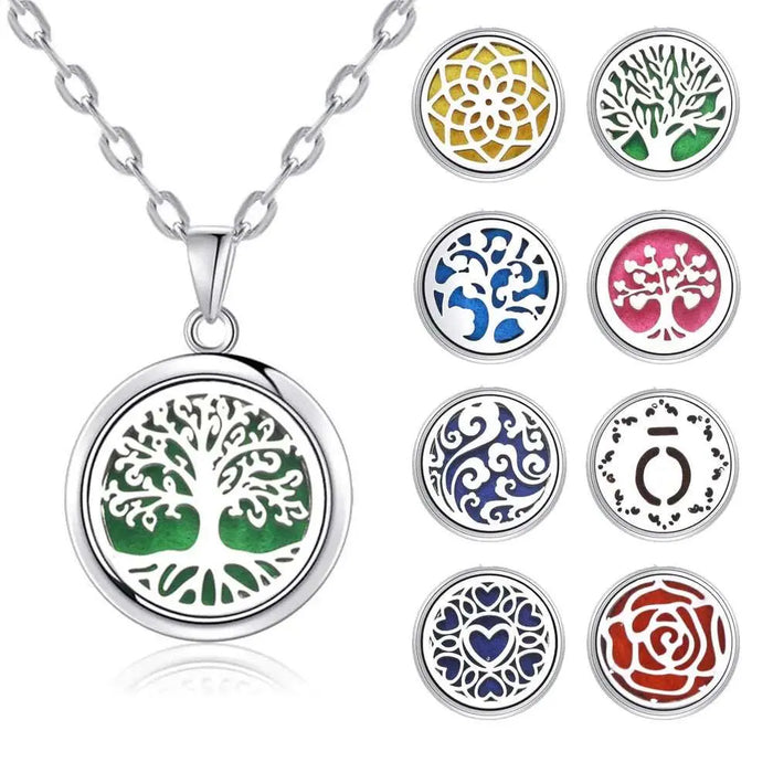 a tree of life pendant with four different colors