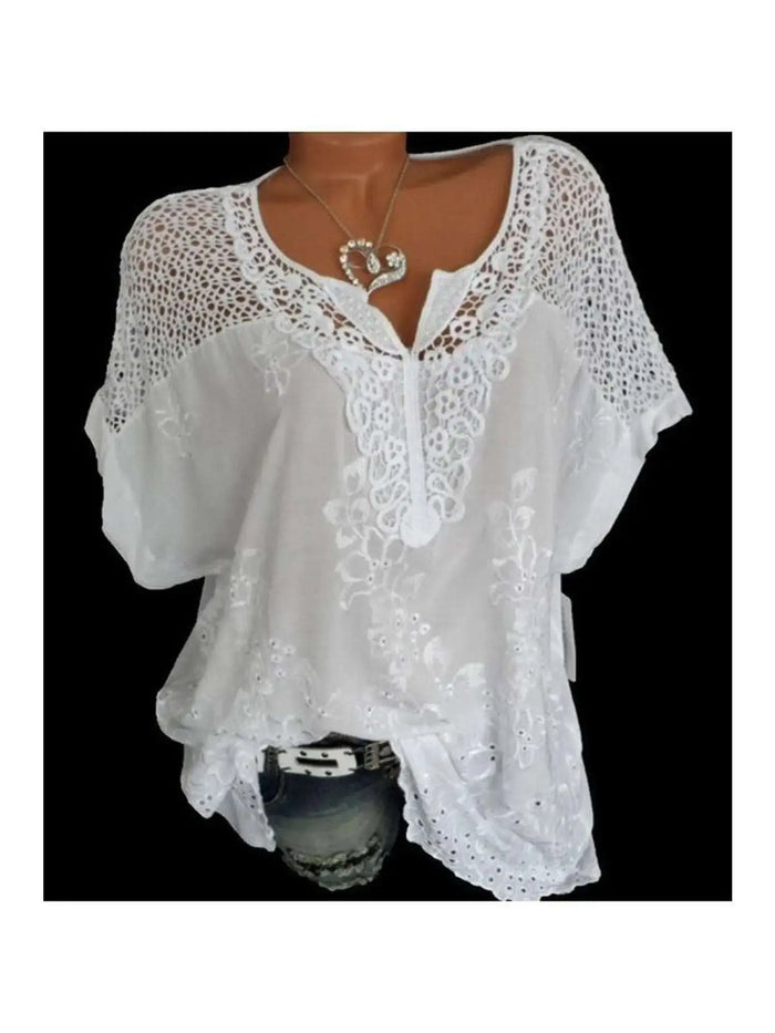White Embroidered Blouse Mystic Oasis Gifts