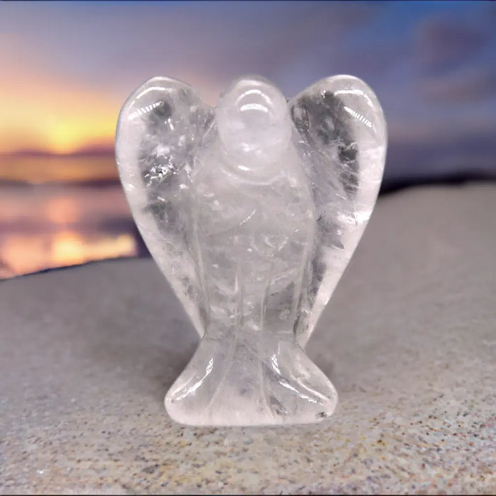 clear quartz pocket guardian angel - Mystic Oasis