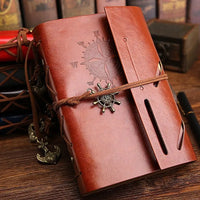 Spiral Notebook Diary Notepad Vintage Pirate Anchors PU Leather Note Book Replaceable Stationery Gift Traveler Journal 10