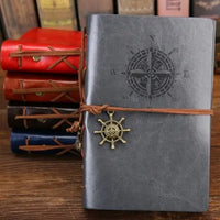 Spiral Notebook Diary Notepad Vintage Pirate Anchors PU Leather Note Book Replaceable Stationery Gift Traveler Journal 6