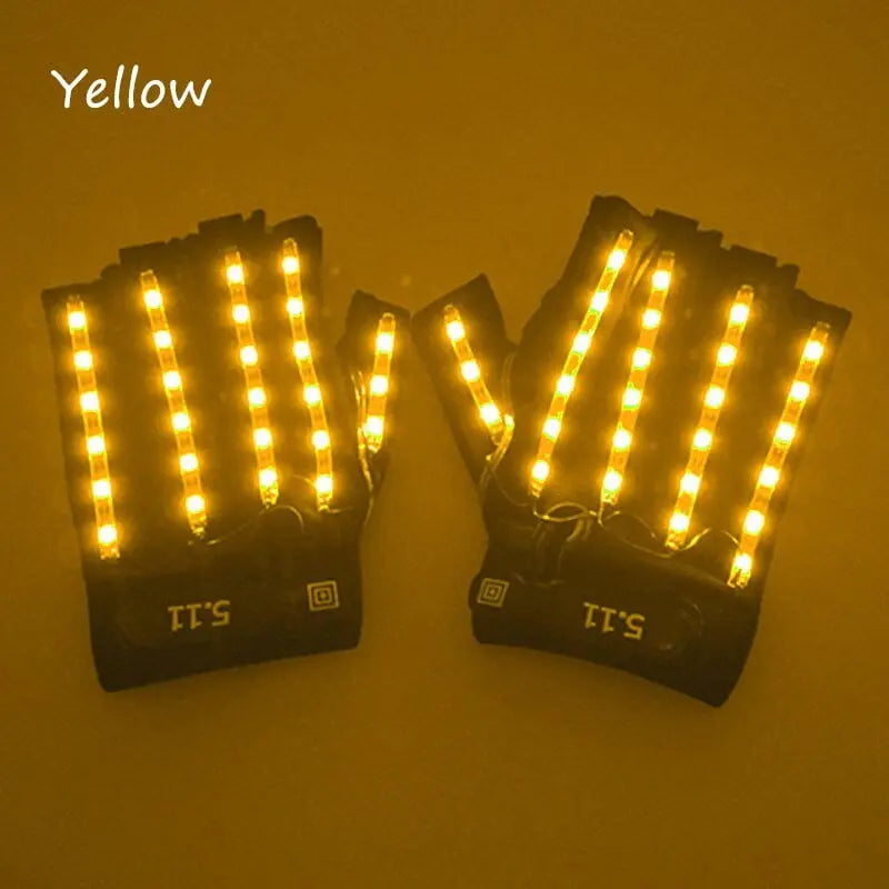Free Shipping 6 Colors 1pair(=2pcs) Led Gloves Stage Show Props LED Light up Gloves Glow Party Supplies - Mystic Oasis Gifts