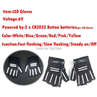 Free Shipping 6 Colors 1pair(=2pcs) Led Gloves Stage Show Props LED Light up Gloves Glow Party Supplies - Mystic Oasis Gifts