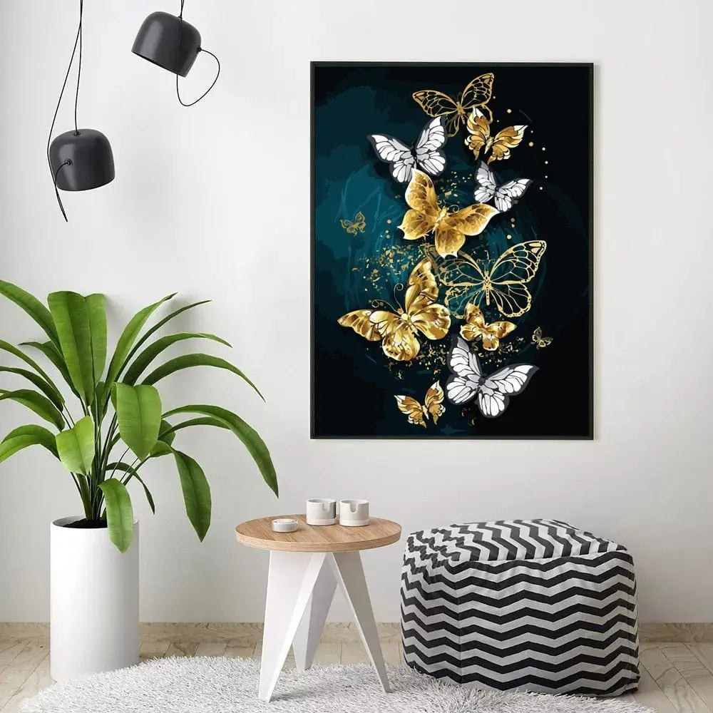 GATYZTORY Painting By Numbers Butterfly Animals Modern Wall Art Canvas Painting Acrylic Paint By Numbers For Home Decor Frameles - Mystic Oasis Gifts