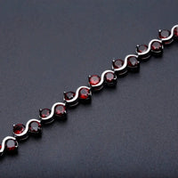 GEM&#39;S BALLET Genuine 925 Sterling Silver Bracelets &amp; Bangles For Women 11.79Ct Natural Red Garnet Gemstone Bracelet Fine Jewelry - Mystic Oasis Gifts