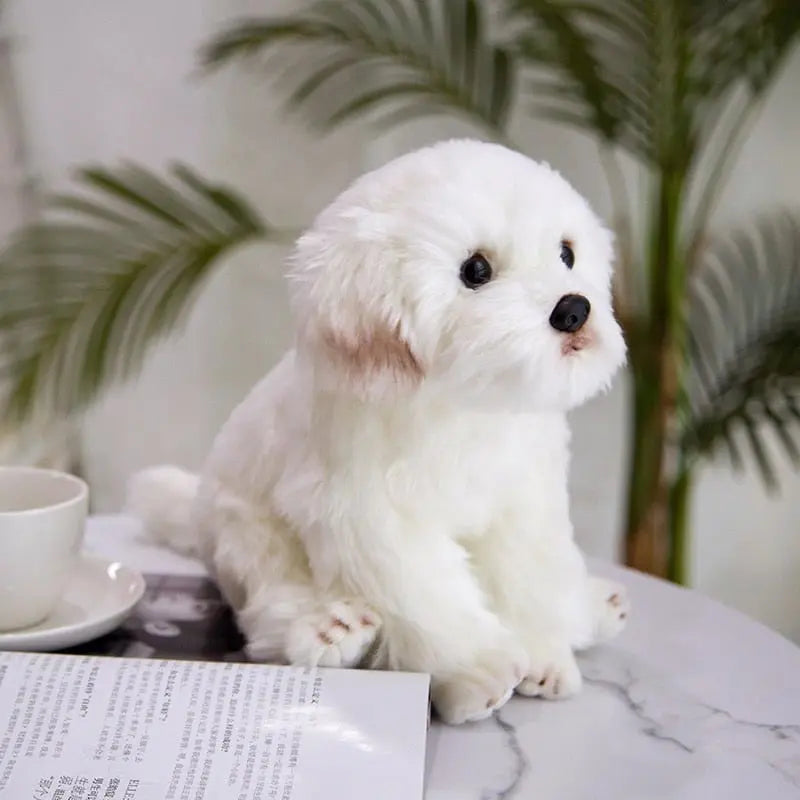 High Quality lifelike Maltese Dog Plush Toy Soft Cartoon Animal Dog Stuffed Doll Home Decoration Baby Kid Birthday Gift - Mystic Oasis Gifts