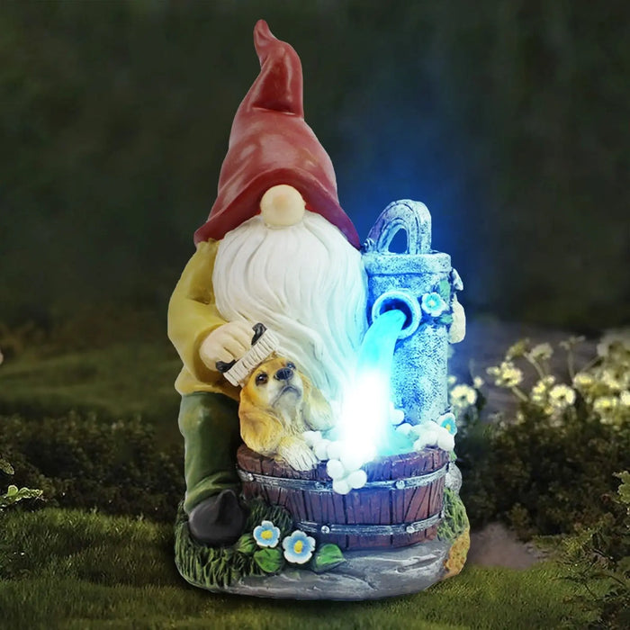 Outdoor Garden Dwarf Statue-resin Dwarf Statue Carrying Magic Ball Solar Led Light Welcome Sign Gnome Yard Lawn Large Figurine 10