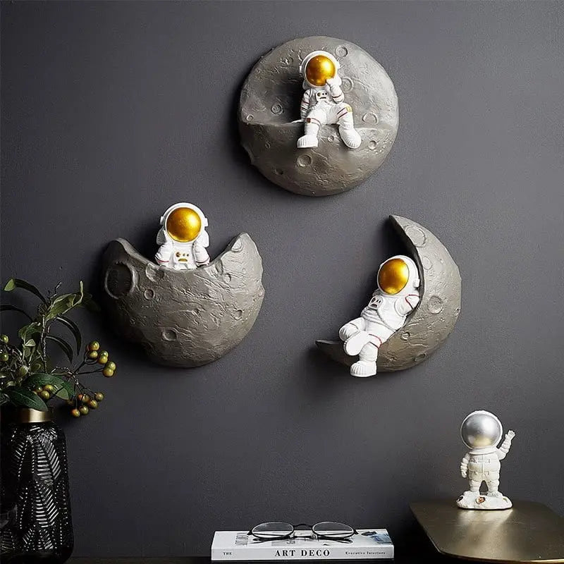 Nordic Wall Decoration Astronaut Resin Wall Shelves Home Decor 3D Astronaut Figurines For Living Room Bedroom Wall Hanging Decor - Mystic Oasis Gifts