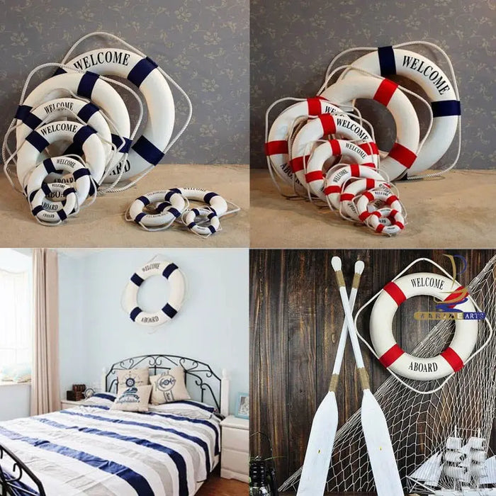Studio Props Wall Hanging Fashion  Hand Made Nautical Home Decor   Life Buoy Crafts Living Room Decoration - Mystic Oasis Gifts