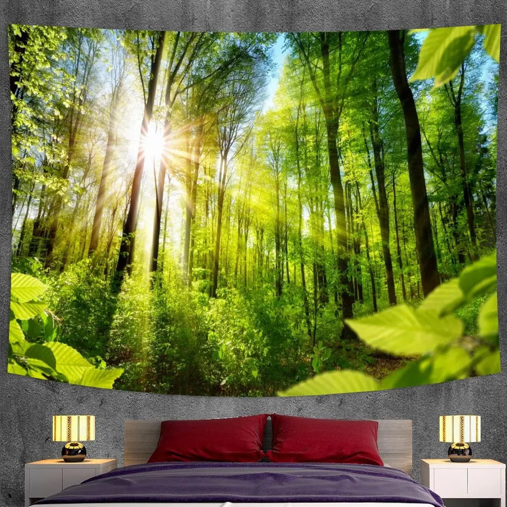 Natural Forest Landscape Decorative Tapestry (A21-853) - Mystic Oasis Gifts