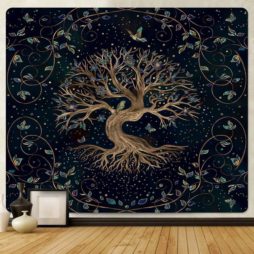 Tree of Life Home Art Tapestry Bohemian Decorative Tapestry Hippie Yoga Mat Large Size Sheet Sofa Blanket - Mystic Oasis Gifts