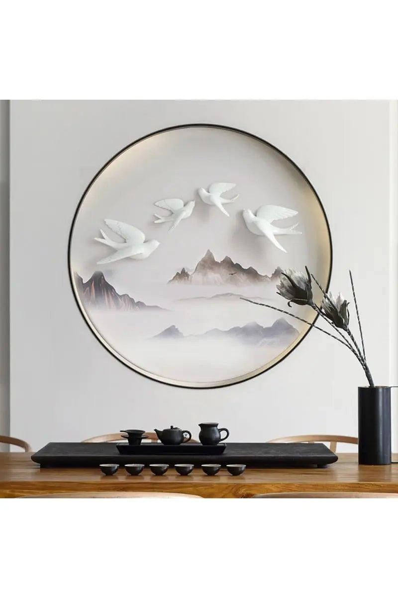 Resin 3d Swallow Birds Figurine Wall Stickers Home Decor Accessories For Living Room Home Decoration Stickers Wall Decoration - Mystic Oasis Gifts