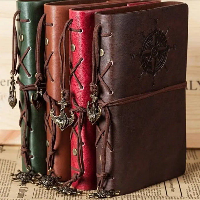 Spiral Notebook Diary Notepad Vintage Pirate Anchors PU Leather Note Book Replaceable Stationery Gift Traveler Journal 1