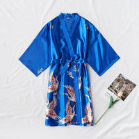Fashion Satin Robe Female Bathrobe Sexy peignoir femme Silk Kimono Bride Dressing gown sleepwear Night Grow For Women - Mystic Oasis Gifts