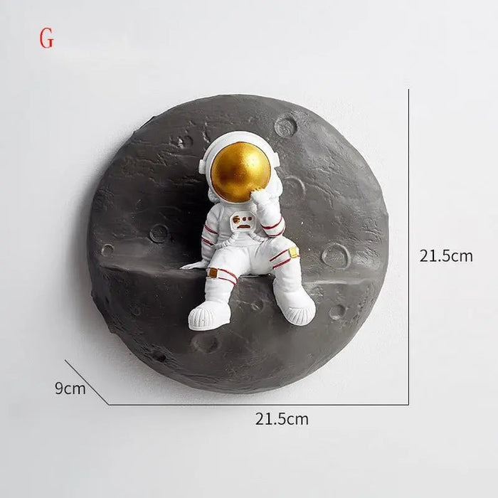Nordic Wall Decoration Astronaut Resin Wall Shelves Home Decor 3D Astronaut Figurines For Living Room Bedroom Wall Hanging Decor - Mystic Oasis Gifts