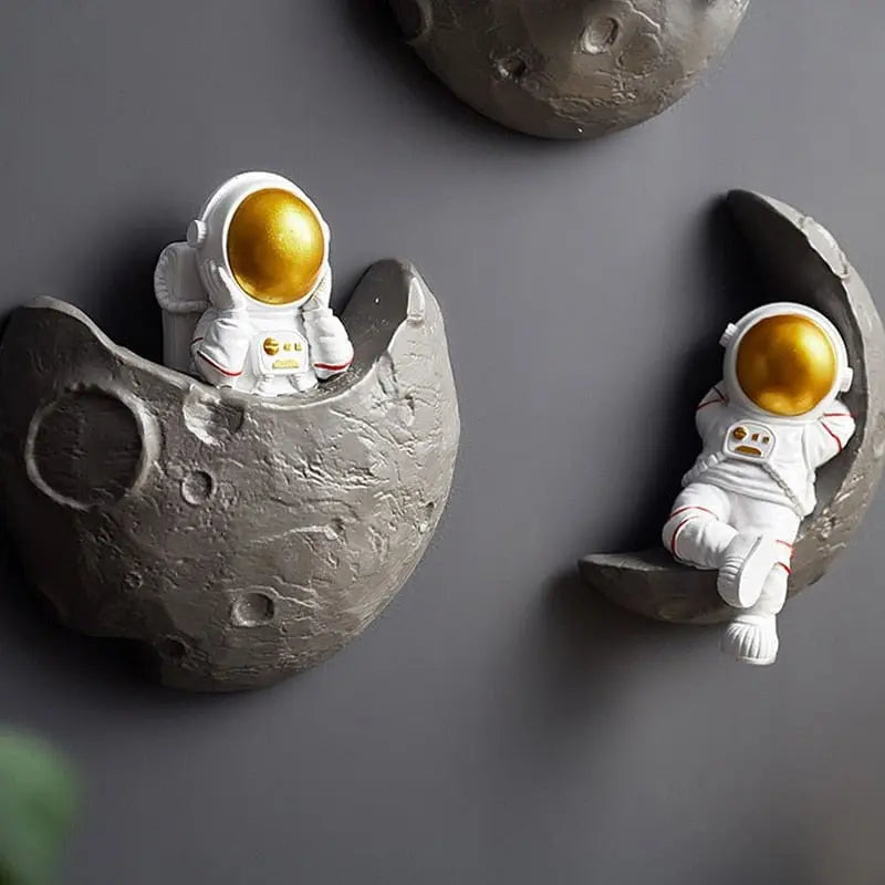 Nordic Wall Decoration Astronaut Resin Wall Shelves Home Decor 3D Astronaut Figurines For Living Room Bedroom Wall Hanging Decor - Mystic Oasis Gifts