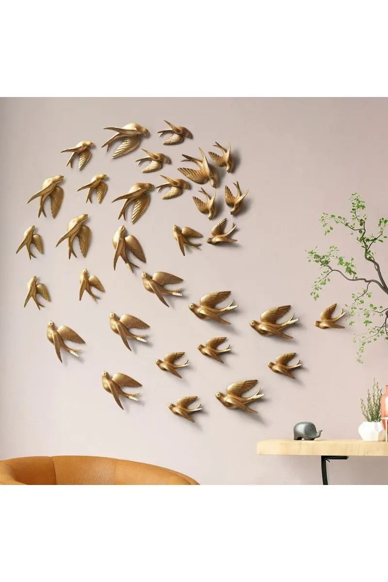 Resin 3d Swallow Birds Figurine Wall Stickers Home Decor Accessories For Living Room Home Decoration Stickers Wall Decoration - Mystic Oasis Gifts