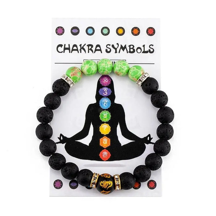 7 Chakra Bracelet with Meaning Cardfor Men Women Natural Crystal Healing Anxiety Jewellery Mandala Yoga Meditation Bracelet Gift - Mystic Oasis Gifts