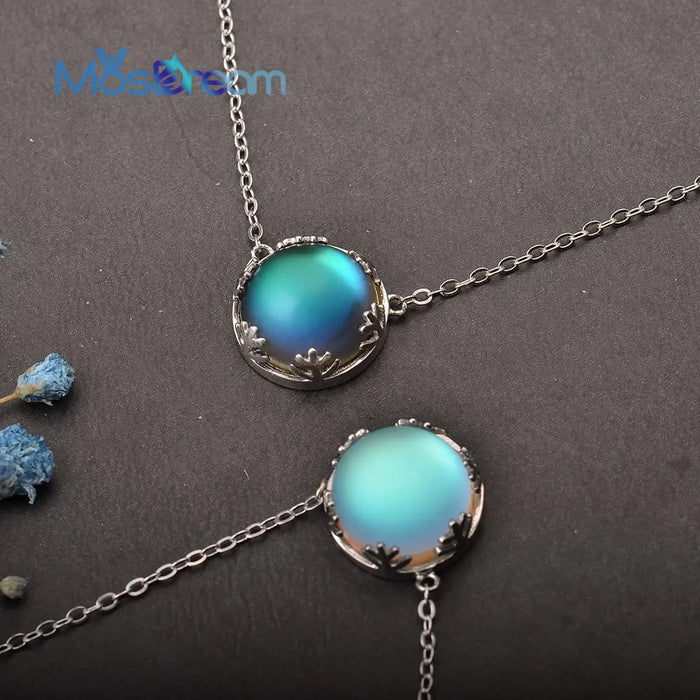 ITSMOS Ladies Fashion Aurora Borealis Necklace S925 Sterling Silver Elegant Jewelry Birthdays Romatic Gift for Women - Mystic Oasis Gifts