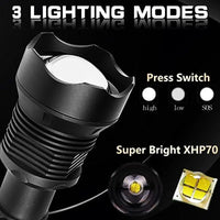 350000cd XPH90 70 50 LED/Powerful/Rechargeable/Tactical/Handled/EDC Flashlight cob Bike/Camping/Underwater/Search/Portable Light 14