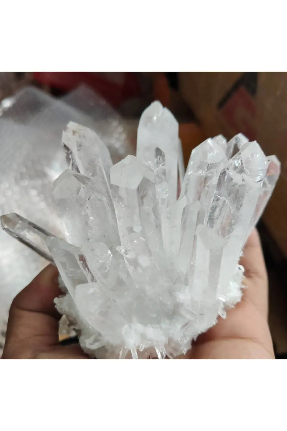 700-800g Quartz Crystal Clear Quartz Cluster Brazil Natural Quartz - Mystic Oasis Gifts