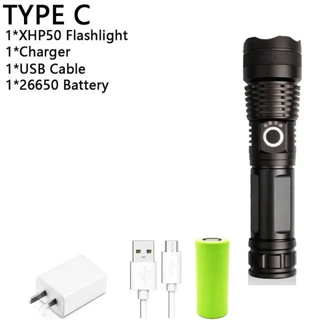 350000cd XPH90 70 50 LED/Powerful/Rechargeable/Tactical/Handled/EDC Flashlight cob Bike/Camping/Underwater/Search/Portable Light 6