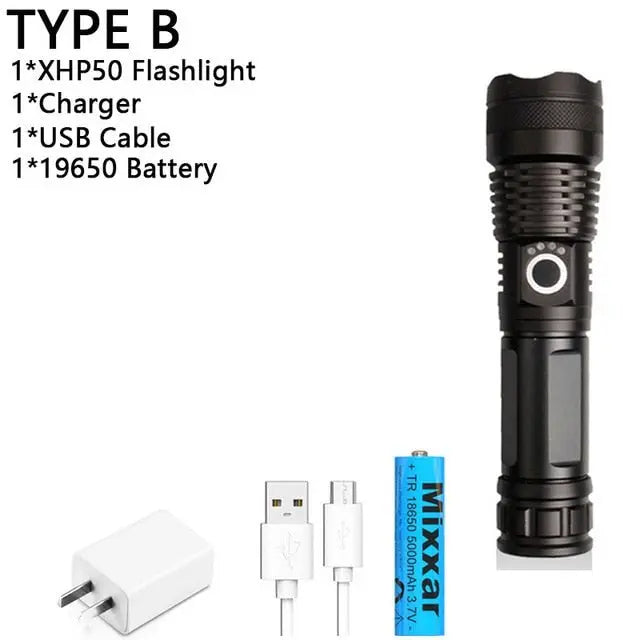 350000cd XPH90 70 50 LED/Powerful/Rechargeable/Tactical/Handled/EDC Flashlight cob Bike/Camping/Underwater/Search/Portable Light 9