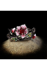 Exquisite Women&#39;s Jewelry Red Flower 925 Silver Ring Creative Elegant Women&#39;s Jewelry Attend Banquet Wedding Ring - Mystic Oasis Gifts