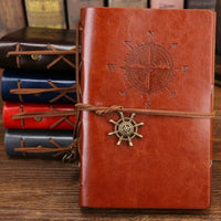 Spiral Notebook Diary Notepad Vintage Pirate Anchors PU Leather Note Book Replaceable Stationery Gift Traveler Journal 9