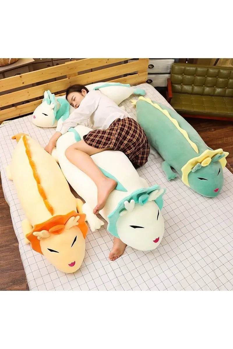 80cm-120cm Cute Long Dragon Plush Toy Soft Cartoon Animal Three Colors Dinosaur Stuffed Doll Sleeping Pillow Cushion Best Gifts - Mystic Oasis Gifts