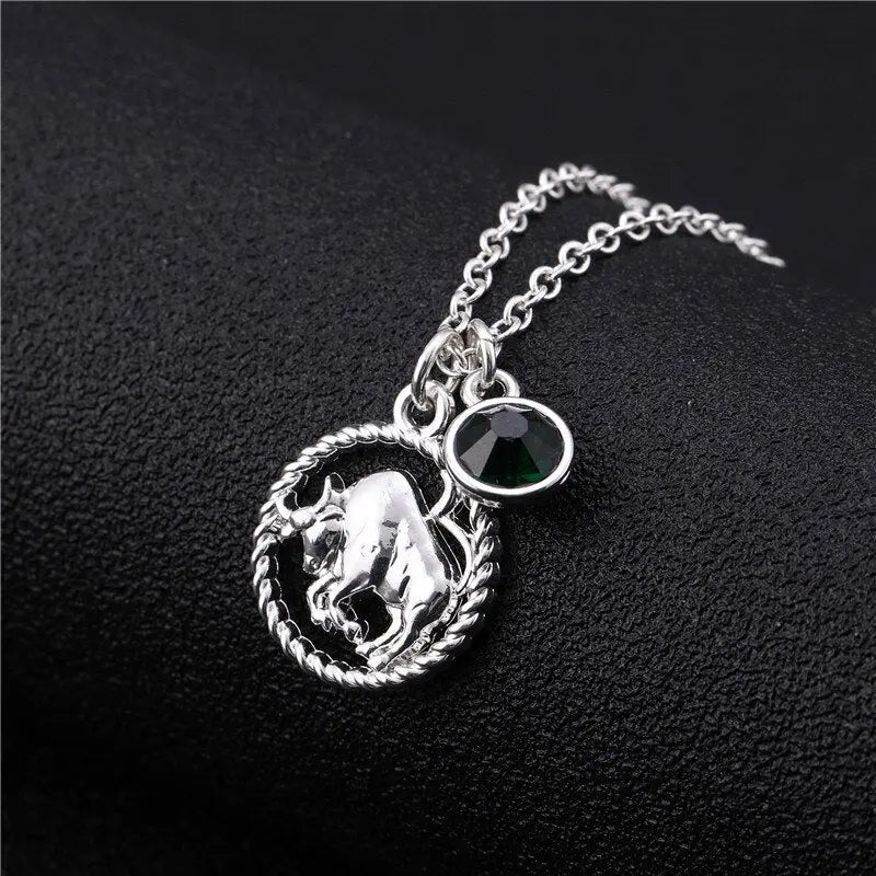 Skyrim Twelve Constellations Charm Necklace For Women Girl Zodiac Signs Jewelry Astrology Chokers Necklace Cancer Virgo Pisces 9