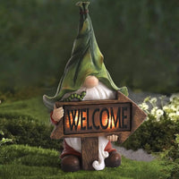 Outdoor Garden Dwarf Statue-resin Dwarf Statue Carrying Magic Ball Solar Led Light Welcome Sign Gnome Yard Lawn Large Figurine 4